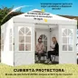 Carpa Plegable 3x3 m Pop-up con UPF50+ 4 Laterales Desmontables Altura Ajustable y Bolsa de Transporte Blanco