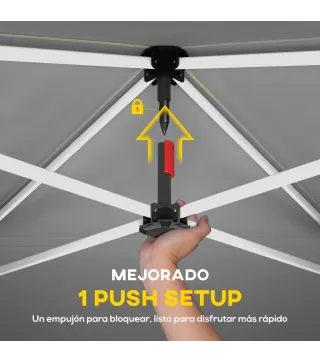 Carpa Plegable 3x3 m Pop-up con UPF50+ 4 Laterales Desmontables Altura Ajustable y Bolsa de Transporte Blanco