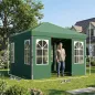 Carpa Plegable 3x3 m Pop-up con UPF50+ 4 Laterales Desmontables Altura Ajustable y Bolsa de Transporte Verde