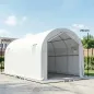Garaje Exterior para Coche 3x6 m Impermeable con Tejido PE Resistente Marco de Metal Galvanizado UPF 30+ Blanco