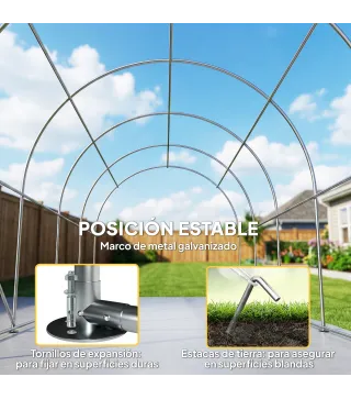 Garaje Exterior para Coche 3x6 m Impermeable con Tejido PE Resistente Marco de Metal Galvanizado UPF 30+ Blanco