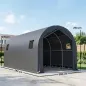 Garaje Exterior para Coche 3x6 m Impermeable con Tejido PE Resistente Marco de Metal Galvanizado UPF 30+ Gris Oscuro
