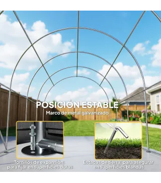 Garaje Exterior para Coche 3x6 m Impermeable con Tejido PE Resistente Marco de Metal Galvanizado UPF 30+ Gris Oscuro