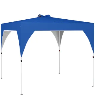 Carpa Plegable Pop-up 3x3 m con Bloqueo Central Altura Ajustable Bolsa Transporte con Ruedas y Sacos de Arena Azul
