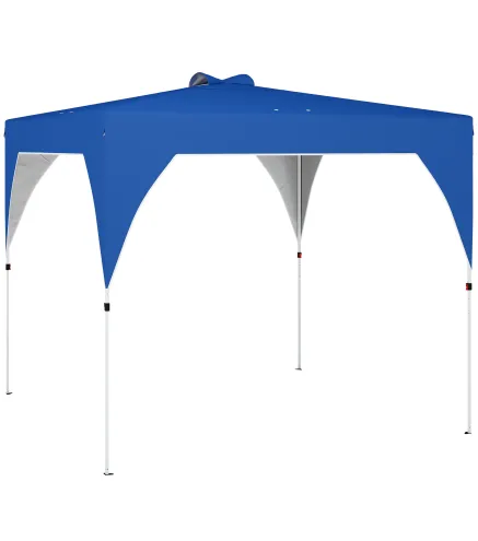 Carpa Plegable Pop-up 3x3 m con Bloqueo Central Altura Ajustable Bolsa Transporte con Ruedas y Sacos de Arena Azul
