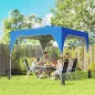 Carpa Plegable Pop-up 3x3 m con Bloqueo Central Altura Ajustable Bolsa Transporte con Ruedas y Sacos de Arena Azul
