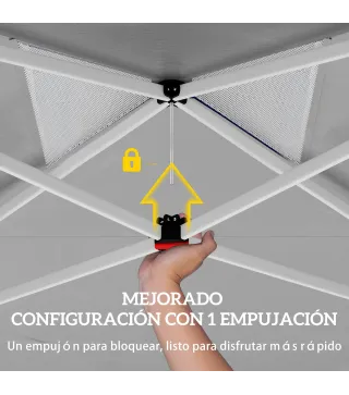 Carpa Plegable Pop-up 3x3 m con Bloqueo Central Altura Ajustable Bolsa Transporte con Ruedas y Sacos de Arena Azul