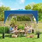 Carpa Plegable Pop-up 3x3 m con Bloqueo Central Altura Ajustable Bolsa Transporte con Ruedas y Sacos de Arena Azul