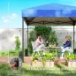 Carpa Plegable Pop-up 3x3 m con 3 Paredes 2 Ventanas Altura Ajustable UPF50+ Bolsa Transporte y Sacos de Arena Azul