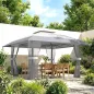 Carpa Plegable 4x4 m con Laterales de Malla UPF30+, 400x400x287 cm, Gris