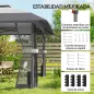 Carpa Plegable 4x4 m Pop-up con Doble Techo 4 Laterales de Malla Altura Ajustable Bolsa Transporte UPF30+ Gris