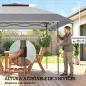 Carpa Plegable 4x4 m Pop-up con Doble Techo 4 Laterales de Malla Altura Ajustable Bolsa Transporte UPF30+ Gris