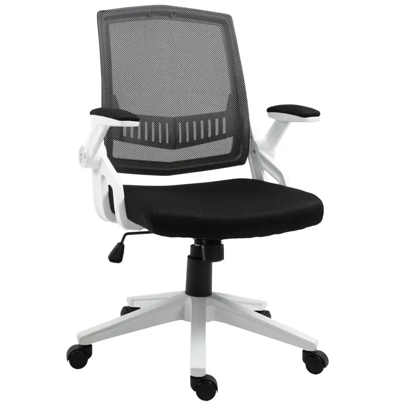 Silla de Oficina Ergonómica Silla de Juvenil con Altura Ajustable Reposabrazos Abatibles Soporte Lumbar y Respaldo Malla Transpi