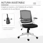 Silla de Oficina Ergonómica Silla de Juvenil con Altura Ajustable Reposabrazos Abatibles Soporte Lumbar y Respaldo Malla Transpi
