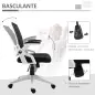 Silla de Oficina Ergonómica Silla de Juvenil con Altura Ajustable Reposabrazos Abatibles Soporte Lumbar y Respaldo Malla Transpi