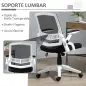 Silla de Oficina Ergonómica Silla de Juvenil con Altura Ajustable Reposabrazos Abatibles Soporte Lumbar y Respaldo Malla Transpi