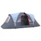 Tienda de Acampada para 6 Personas Impermeable 3000mm+ con Bolsa de Transporte y Gancho 455x220x180 cm Gris