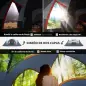 Tienda de Acampada para 6 Personas Impermeable 3000mm+ con Bolsa de Transporte y Gancho 455x220x180 cm Gris