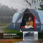 Tienda de Acampada para 6 Personas Impermeable 3000mm+ con Bolsa de Transporte y Gancho 455x220x180 cm Gris