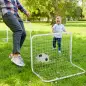 Set de 2 Porterías de Fútbol con Red y Balón para Niños y Adultos, Juguete Deportivo para Exterior Jardín con Inflador, de Acero