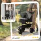 Carrito para Perros con 3 Ruedas Ventanas de Malla Cesta de Almacenaje y Correas de Seguridad 109,5x57,5x106,5 cm Gris
