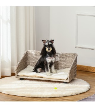 Sofá Cama de Mimbre para Mascotas