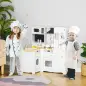 Cocina de Juguete de Madera para Niños de +3 Años con Sonidos 14 Accesorios Cocinita Infantil con Teléfono Fregadero Extraíble M