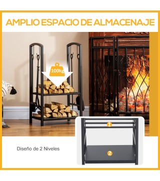 Estante para Leña de Chimenea