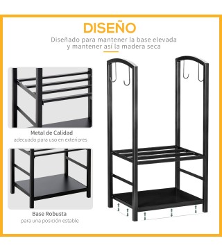 Estante para Leña de Chimenea
