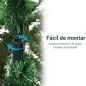 Árbol de Navidad Ø105x210 cm Artificial con 934 Ramas PE Tridente y PVC Individual y Base Plegable Árbol Navideño Decora