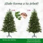Árbol de Navidad Ø105x210 cm Artificial con 934 Ramas PE Tridente y PVC Individual y Base Plegable Árbol Navideño Decora