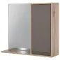 Armario de Baño con Espejo Mueble Auxiliar Montado en Pared con 1 Puerta y Estante Ajustable Estilo Moderno 57x14,2x49,2