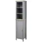 Armario Alto de Baño Moderno Mueble Columna de Baño con 1 Puerta Estante Ajustable y 3 Compartimentos 39x30x168 cm Gris