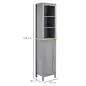 Armario Alto de Baño Moderno Mueble Columna de Baño con 1 Puerta Estante Ajustable y 3 Compartimentos 39x30x168 cm Gris