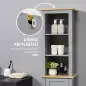 Armario Alto de Baño Moderno Mueble Columna de Baño con 1 Puerta Estante Ajustable y 3 Compartimentos 39x30x168 cm Gris