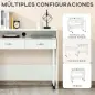 Escritorios Apilables Conjunto de 2 Mesas Escritorio para Ordenador Portátil con Ruedas 2 Cajones para Oficina 100x36x88 cm Blan