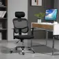 Silla de Oficina Giratoria Silla de Escritorio Ergonómica con Altura Ajustable Función de Inclinación Reposacabezas y Soporte Lu