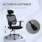 Silla de Oficina Giratoria Silla de Escritorio Ergonómica con Altura Ajustable Función de Inclinación Reposacabezas y Soporte Lu