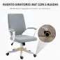 Silla de Oficina Giratoria Silla de Escritorio Basculante con Reposabrazos y Altura Ajustable para Dormitorio Salón Carga 120 kg