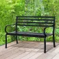 Banco de Exterior de Metal de 2 Plazas con Reposabrazos Carga 240 kg para Patio Terraza 127x58x82 cm Negro Banco de Exterior de Metal de 2 Plazas con Reposabrazos Carga 240 kg para Patio Terraza 127x58x82 cm Negro