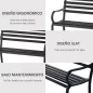 Banco de Exterior de Metal de 2 Plazas con Reposabrazos Carga 240 kg para Patio Terraza 127x58x82 cm Negro Banco de Exterior de Metal de 2 Plazas con Reposabrazos Carga 240 kg para Patio Terraza 127x58x82 cm Negro
