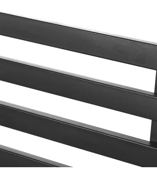 Banco de Exterior de Metal de 2 Plazas con Reposabrazos Carga 240 kg para Patio Terraza 127x58x82 cm Negro