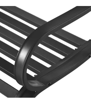 Banco de Exterior de Metal de 2 Plazas con Reposabrazos Carga 240 kg para Patio Terraza 127x58x82 cm Negro