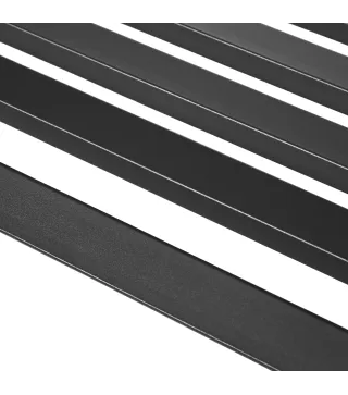 Banco de Exterior de Metal de 2 Plazas con Reposabrazos Carga 240 kg para Patio Terraza 127x58x82 cm Negro