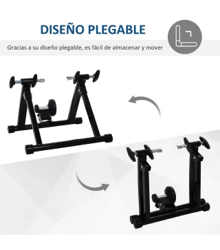 Rodillo de Bicicleta Entrenamiento Plegable con Resistencia Magnética para Ruedas de 26-28 Pulgadas Soporte Entrenador Bici para