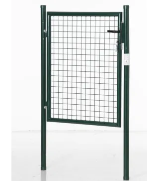 Puerta Verja de Jardín de Acero con Cerradura Manija y 3 Llaves Puerta de Valla Cerca para Exterior Patio Terraza 97x150 cm Verd