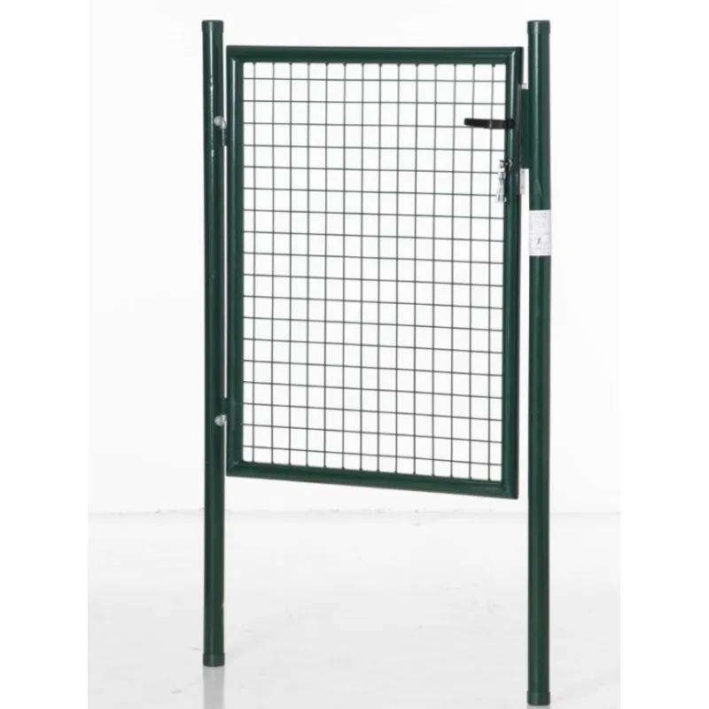 Puerta Verja de Jardín de Acero con Cerradura Manija y 3 Llaves Puerta de Valla Cerca para Exterior Patio Terraza 97x150 cm Verd
