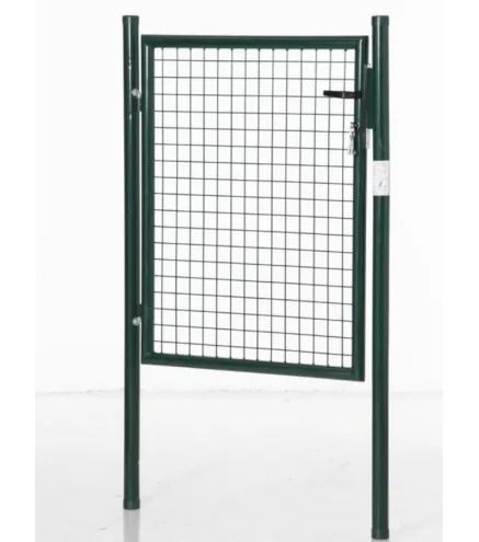 Puerta Verja de Jardín de Acero con Cerradura Manija y 3 Llaves Puerta de Valla Cerca para Exterior Patio Terraza 97x150 cm Verd