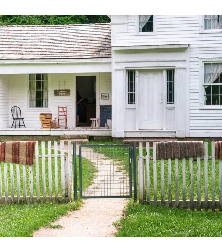 Puerta Verja de Jardín de Acero con Cerradura Manija y 3 Llaves Puerta de Valla Cerca para Exterior Patio Terraza 97x150 cm Verd