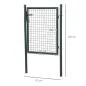Puerta Verja de Jardín de Acero con Cerradura Manija y 3 Llaves Puerta de Valla Cerca para Exterior Patio Terraza 97x150 cm Verd